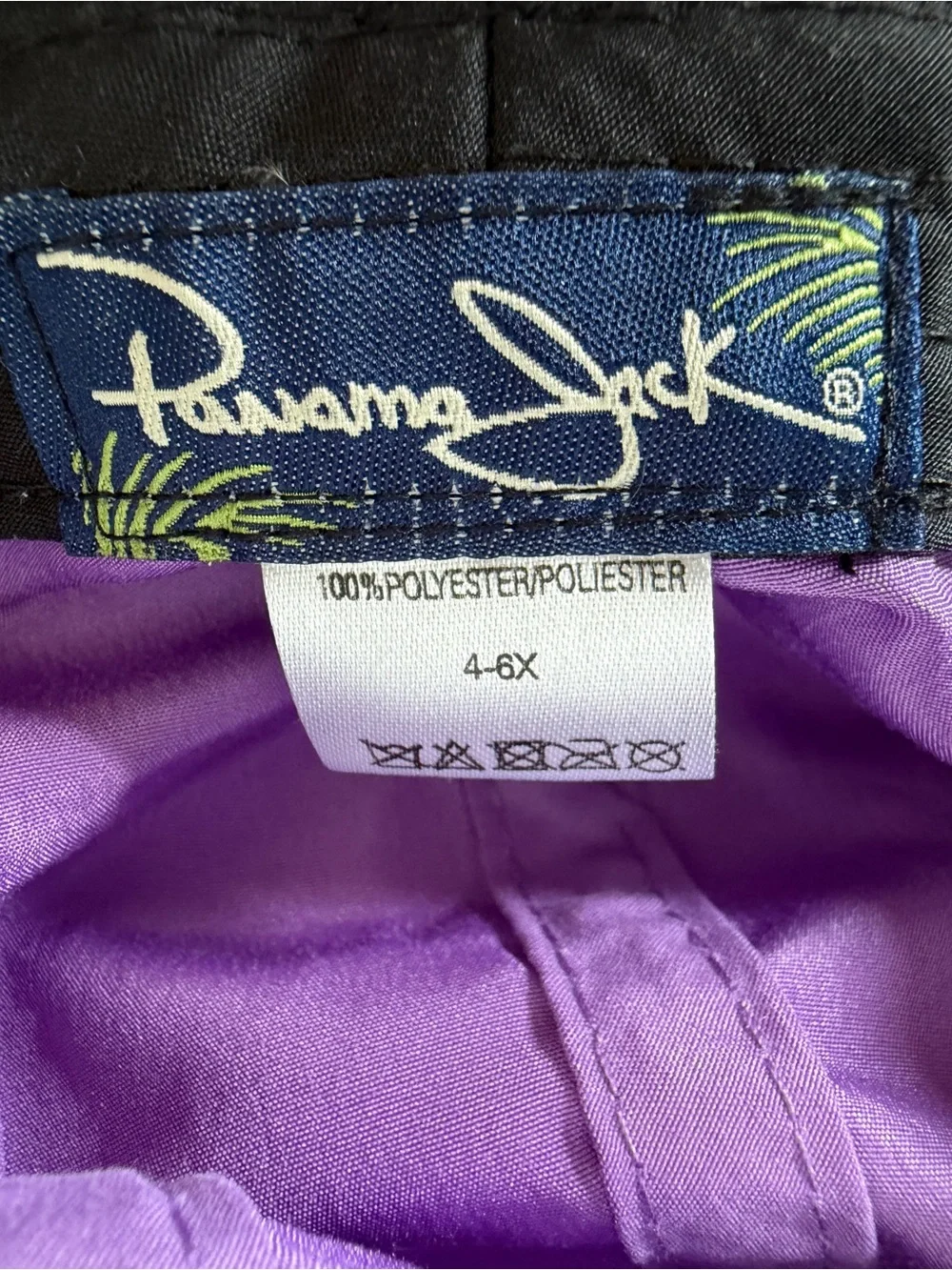 Panama Jack Kids Lavender Purple Sun Hat Neck Flap adjustable UPF50 Unisex 4-6X